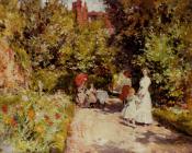 威廉 克里斯蒂安 西蒙斯 : High Tea In The Walled Garden